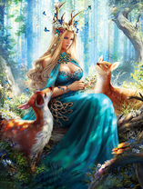 Лесная королева и олени