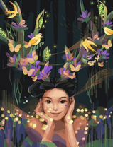 Без бренда «Темноглазая девчонка с цветами и птицами в волосах» в Тюмени