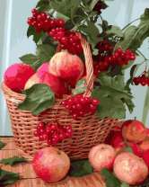 Без бренда «Плетёная корзина с калиной и яблоками» в Тюмени в интернет-магазине  Без бренда «Плетёная корзина с калиной и яблоками» в Тюмени