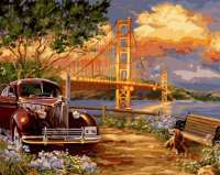 Без бренда «Американский автомобиль на фоне моста через залив» в Тюмени