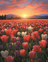 Закат над тюльнановой поляной