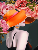 Без бренда «Дама в яркой шляпе и розы» в Тюмени в интернет-магазине  Без бренда «Дама в яркой шляпе и розы» в Тюмени