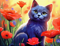 Без бренда «Серый котик и маки» в Тюмени в интернет-магазине  Без бренда «Серый котик и маки» в Тюмени