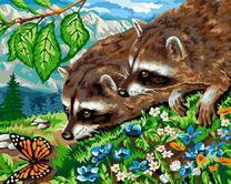 Без бренда «Еноты и бабочка на цветочной поляне» в Тюмени